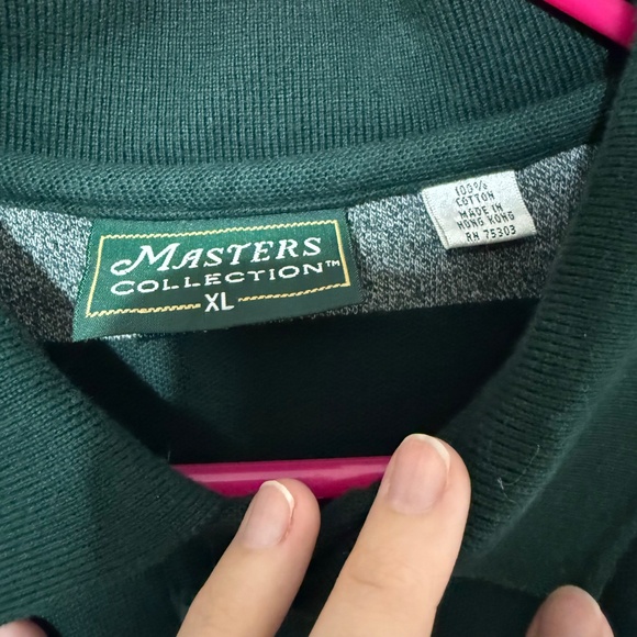 Vintage Masters Men's Polo Green and White Striped Size XL - Picture 4 of 7
